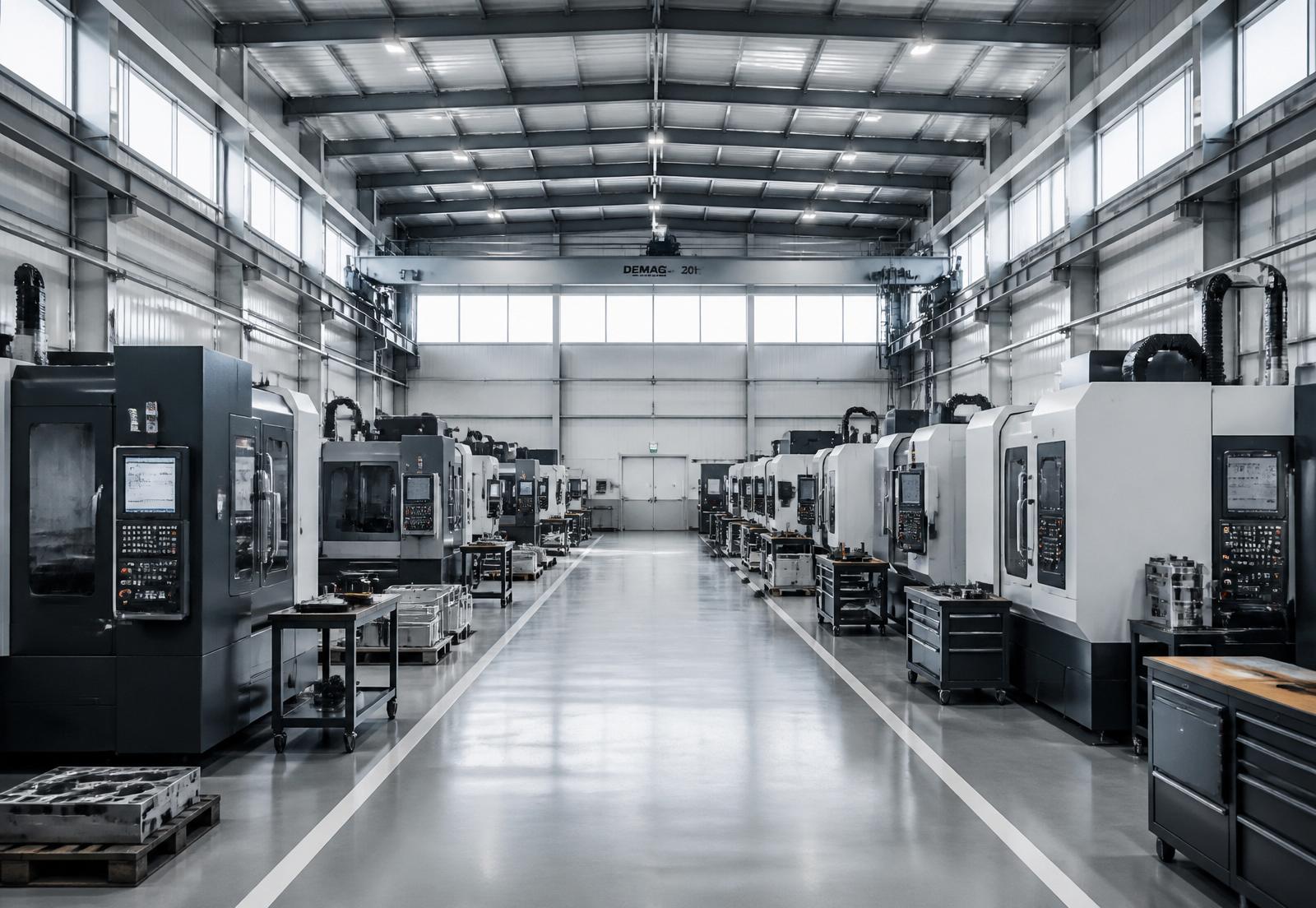 Industrial manufacturing hall of an affiliated company